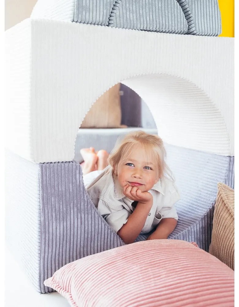 Set de joacă din spumă albastru din catifea reiată 75x49x37 cm Rainbow Montessori – Wigiwama