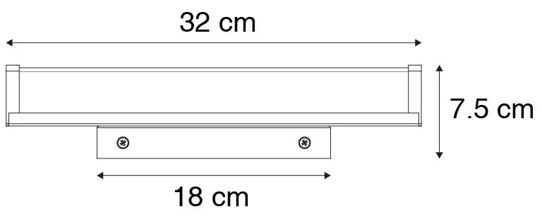 Lampă de perete pentru baie din oțel 32 cm cu LED inclus IP44 - Cascada