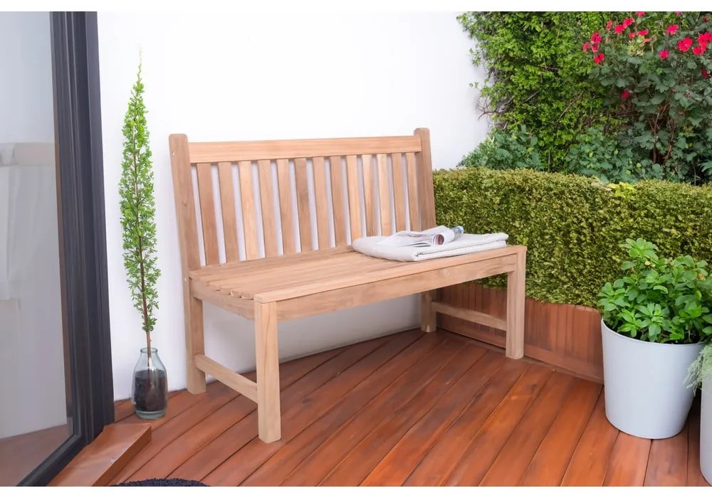 Bancă de grădină în culoare naturală din lemn masiv Solo – Garden Pleasure