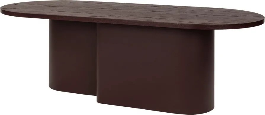 Măsuță de cafea burgundy cu blat cu aspect de lemn de stejar 50x115 cm Looi – noo.ma