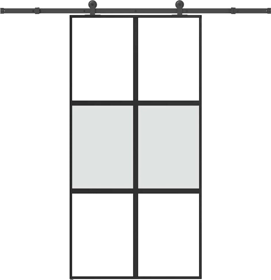 vidaXL Ușă glisantă cu set de feronerie sticlă temperată și aluminiu