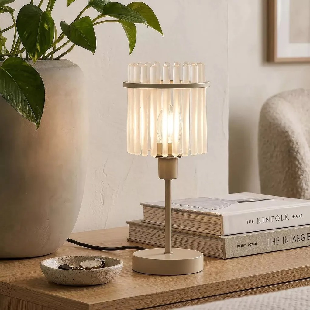 Lampa de masa metal sand, tije din sticla Swizzle