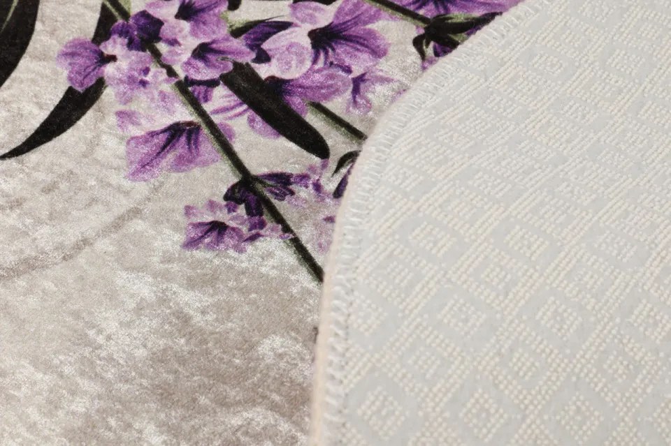 Set 3 Covorase de Baie Lavender, Catifea, Multicolor