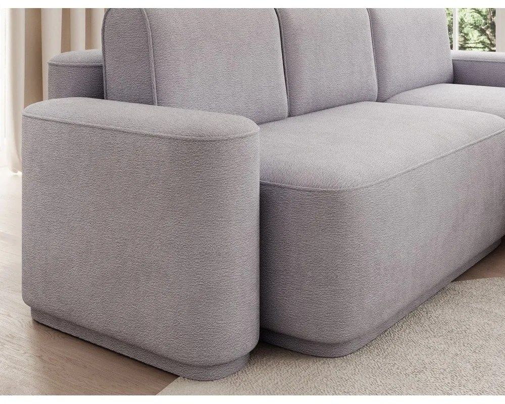 Colțar gri deschis extensibil/cu spațiu de depozitare cu tapițerie din chenille (cu colț pe partea dreaptă/cu șezlong) Aurumm – ELTAP