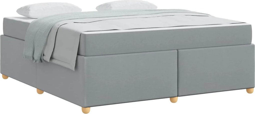vidaXL Cadru de pat cu saltea Gri deschis 180 x 200 cm țesătură