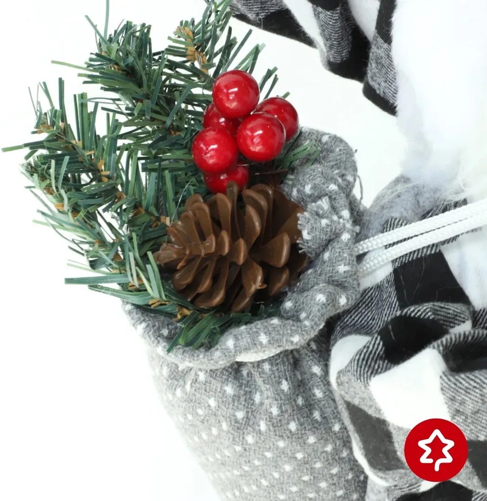 Moș Crăciun Argintiu 45 cm