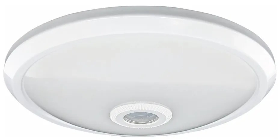 Plafonieră LED, 16W/230V, Ø 29 cm, cu senzor de mișcare și senzor crepuscular, alb