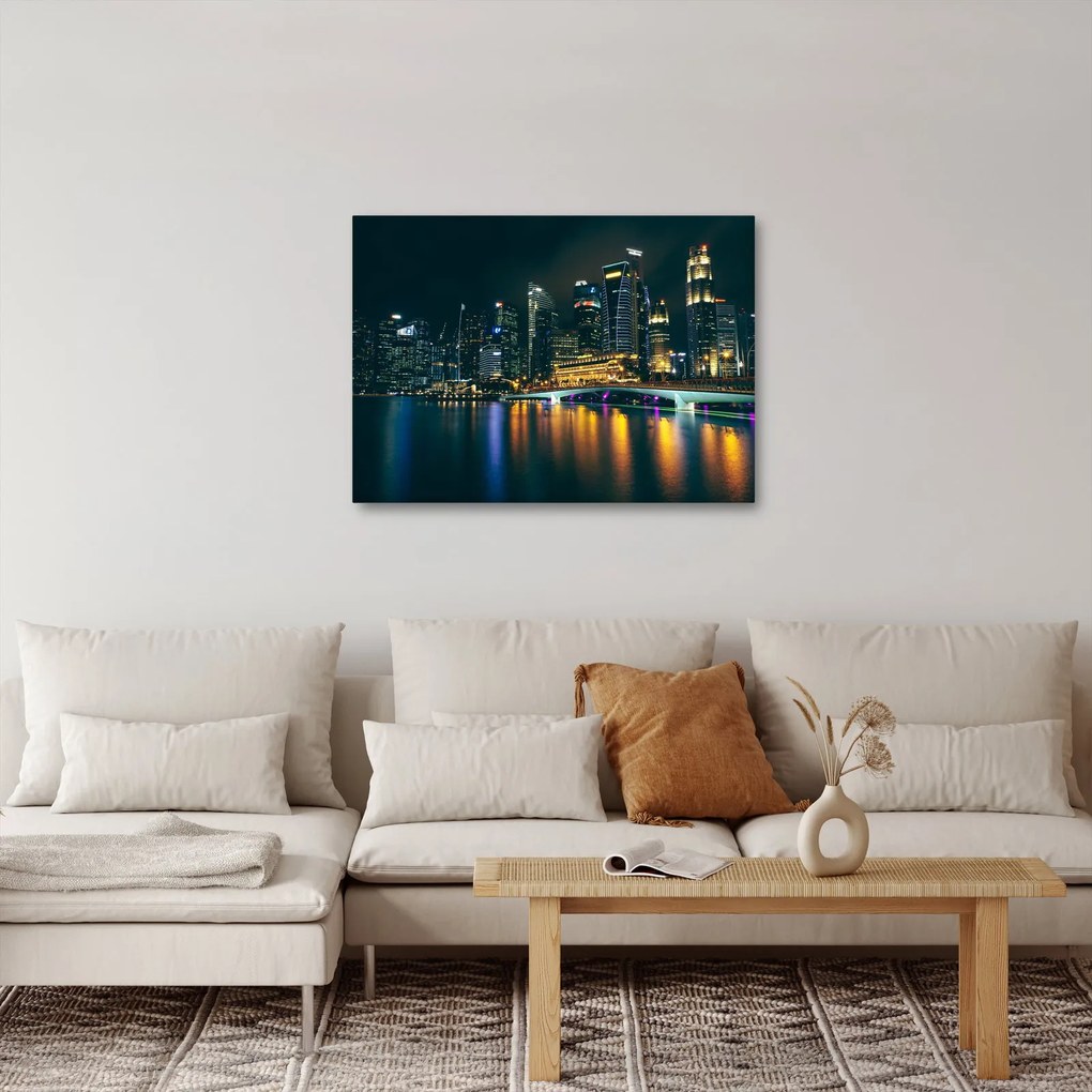 Tablou - Singapore noaptea (70x50 cm)