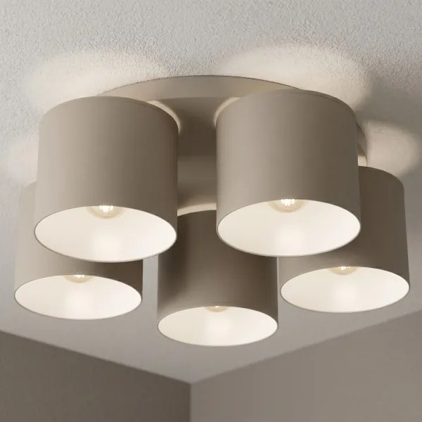 Plafonieră ARDEN 5xE27/15W/230V Ø 44 cm bej