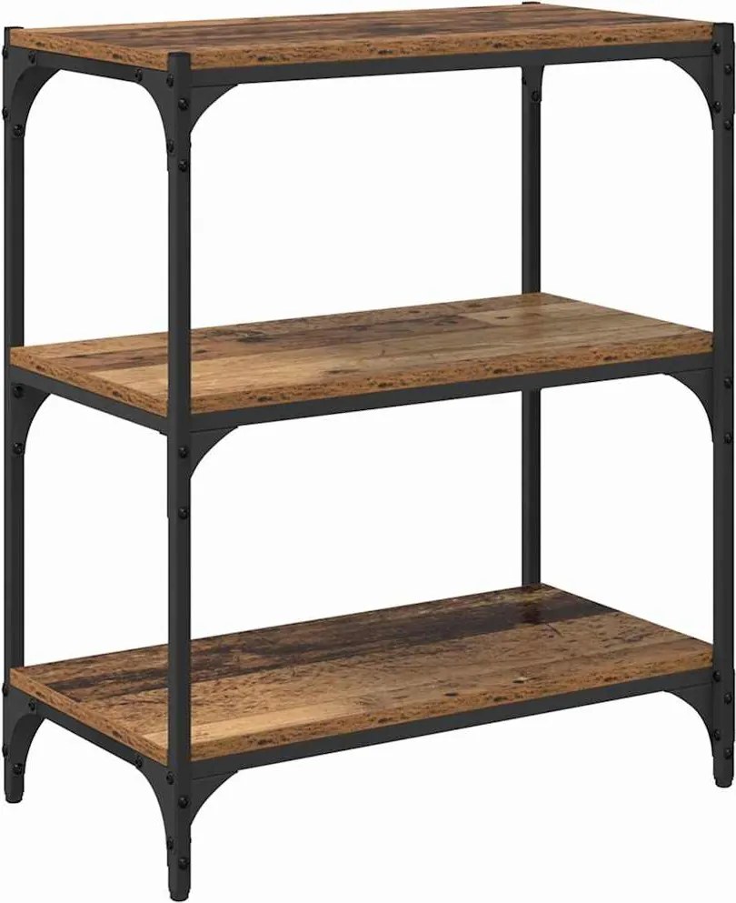 vidaXL Dulap pentru cărți Lemn vechi 60 x 33 x 70,5 cm