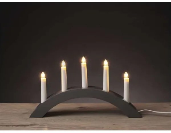 Sfeșnic de Crăciun 5xE10/15W/230V gri