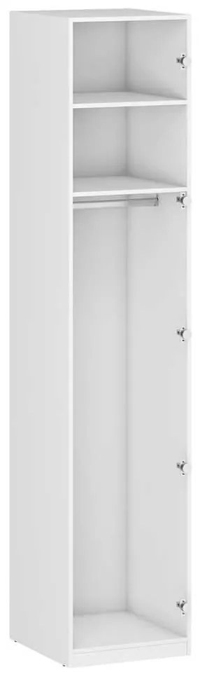 Corp dulap Unity - 50 cm, 2 rafturi + 1 suport de haine, alb