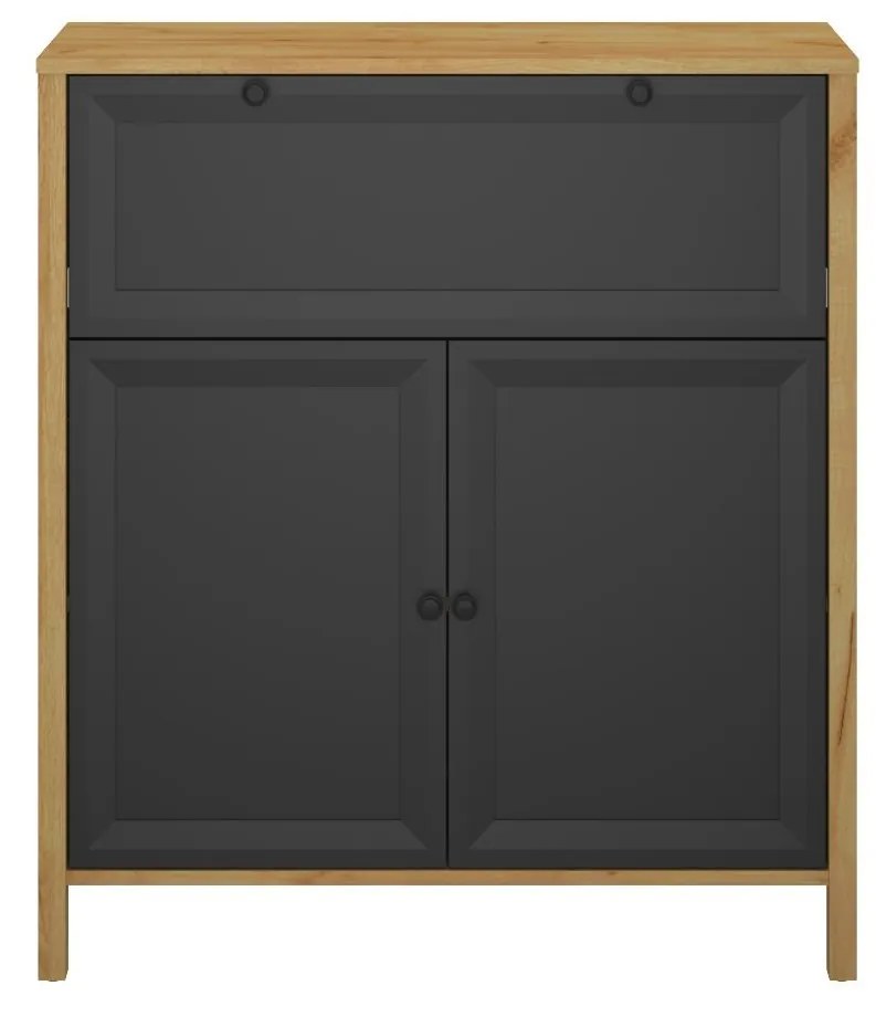 Comodă Bruselas 1 (stejar craft auriu + negru) . 1116781