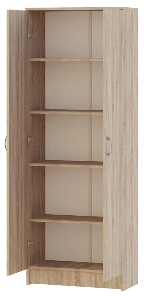 Biblioteca Flint, 2 Usi, Stejar Sonoma, 70 x 32 x 196 cm