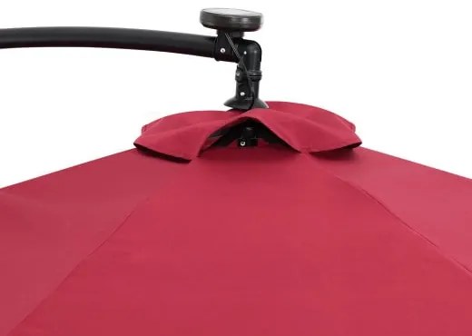 Deuba Umbrelă de soare LED Mali Ø330 cm - roșu