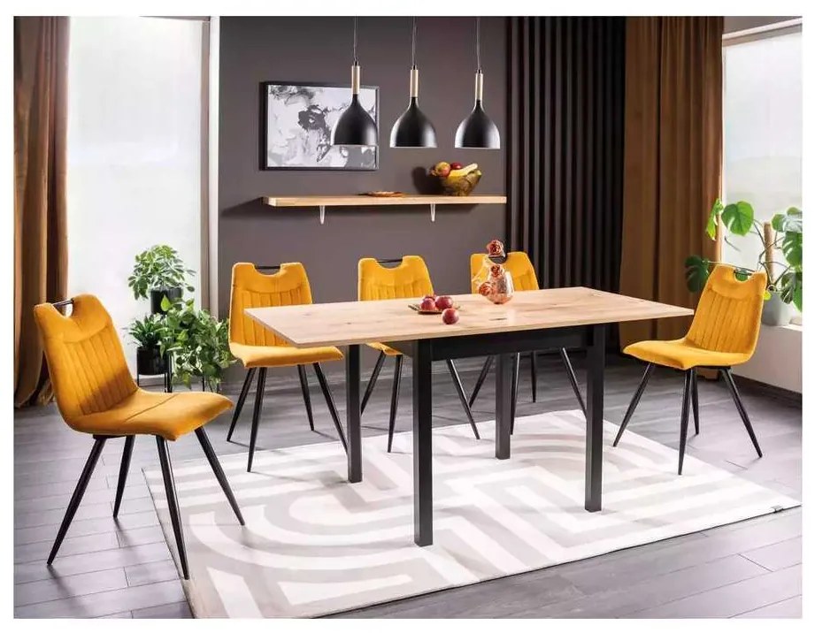 Masă de bucătărie Flip 80 x 60 cm, stejar artisan / negru