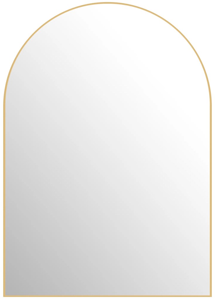 HOMCOM Oglindă murală curbată oglindă de baie cu cadru din aliaj de aluminiu pentru dormitor living intrare 50 × 70 cm aur | Aosom Romania