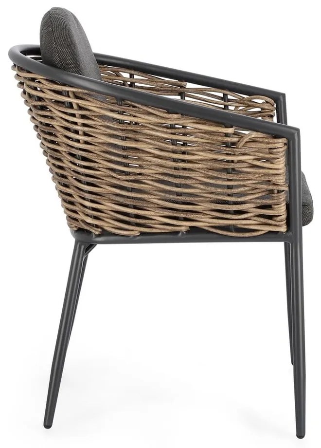 Scaun de grădină gri din metal Maribela – Bizzotto