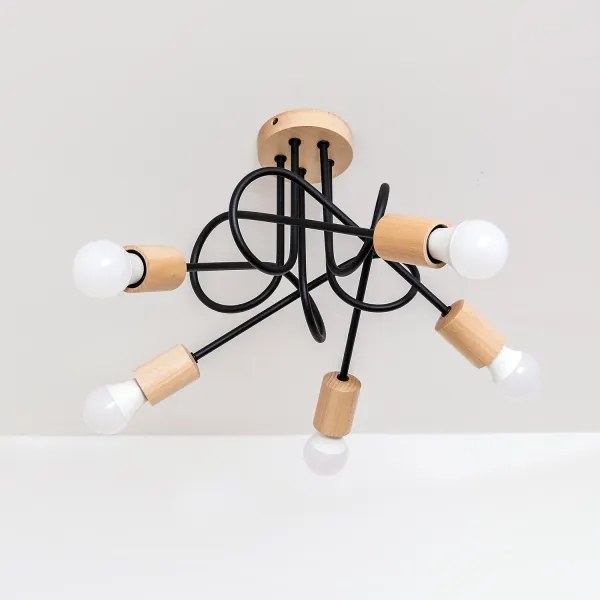 Lustră aplicată OXFORD 5xE27/15W/230V pin/negru