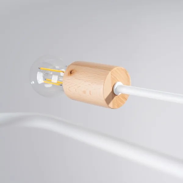 Lustră aplicată Sollux SL.1667 TIMBO 8xE27/15W/230V alb/bej/fag