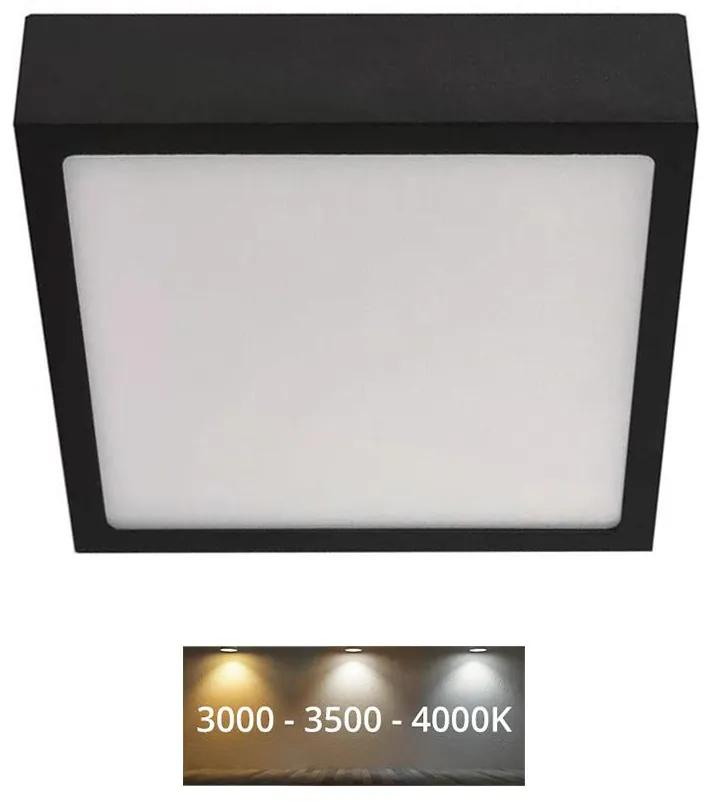 Plafonieră LED/12,5W/230V 3000/3500/4000K 17x17 cm negru