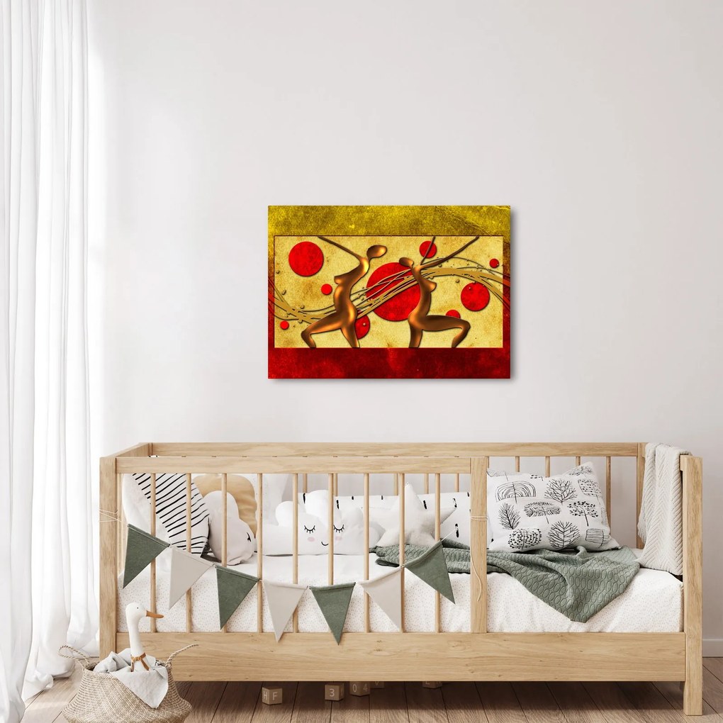 Tablou abstract cu două femei (70x50 cm)