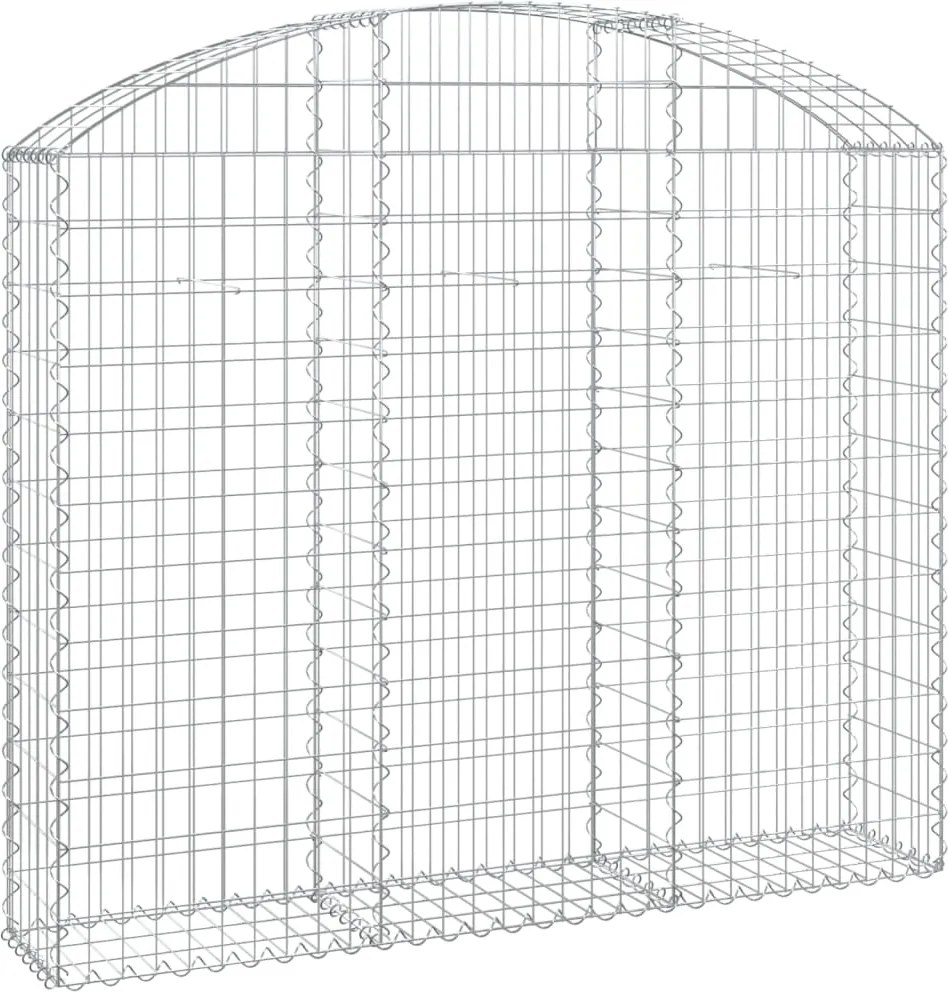 vidaXL Coș gabion arcuit, 150x30x120/140 cm, fier galvanizat