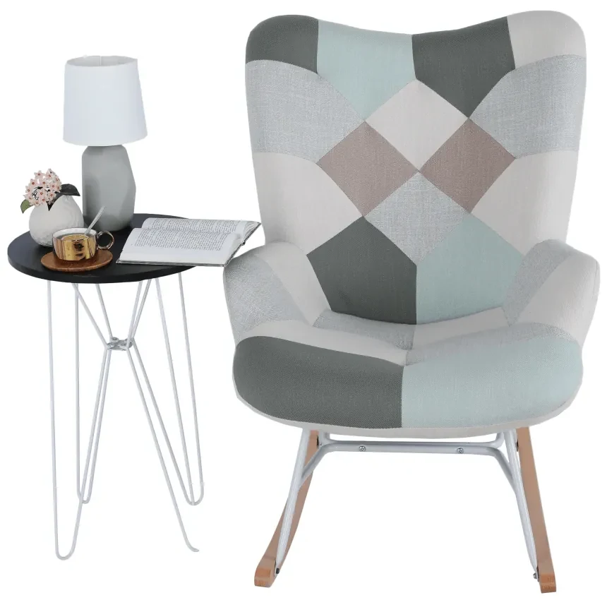 Zondo Fotoliu balansoar Gerelon (alb + motiv patchwork). 1017007