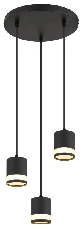 Lustra suspendata cu 3 Spoturi metal negru LUCERO