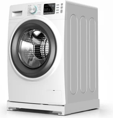 Meliconi 656146 - Suport anti-vibrații pentru mașina de spălat, cu roți extensibile, 61 cm, alb