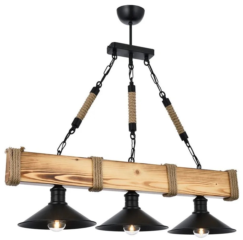 Lustră maro deschis cu abajur din metal Kütük Yanık – Opviq lights