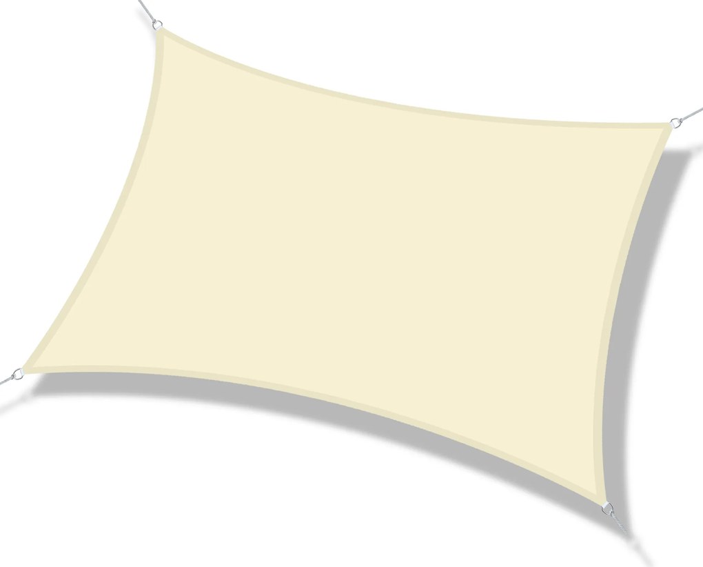 Outsunny Voal de umbra pătrat 3x3m material pentru exterior protecție anti-UV, pentru grădină terasă exterior patio piscină balcon, crem | Aosom Romania