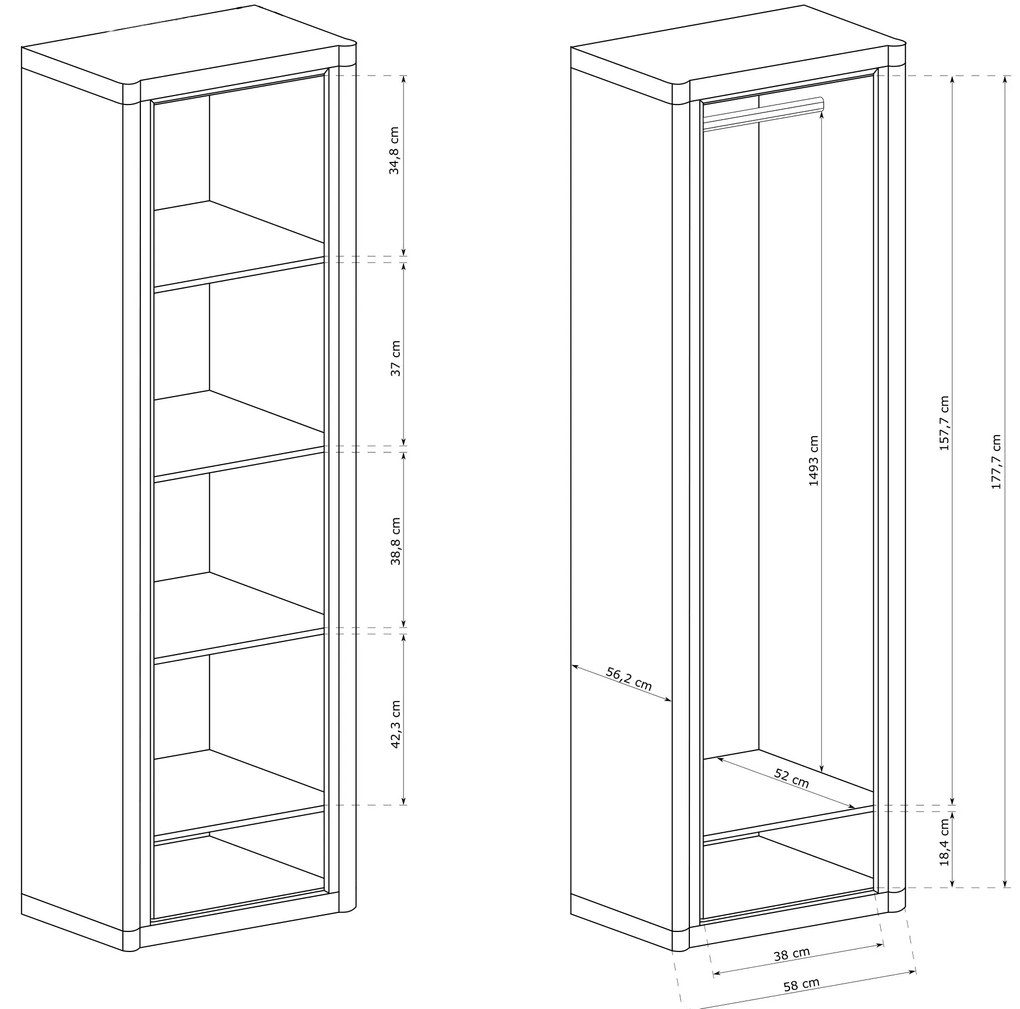 Dulap de haine Douglas 19 (Stejar trufă). 1055581