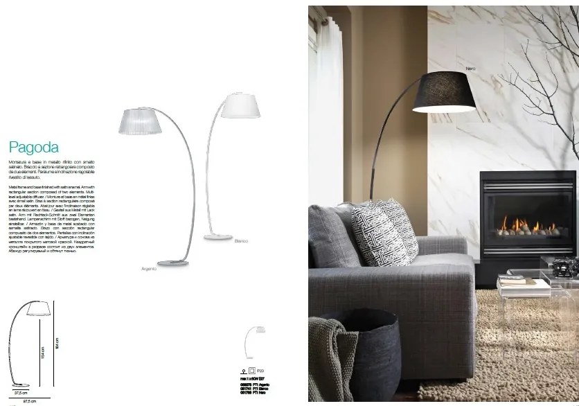 Lampadar modern PAGODA PT1 NERO 051765