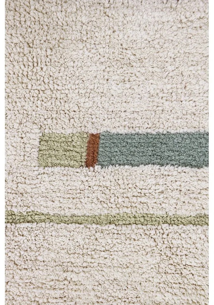 Covor albastru/crem lavabil/țesut manual din bumbac 90x130 cm Lanes Vintage Blue – Lorena Canals