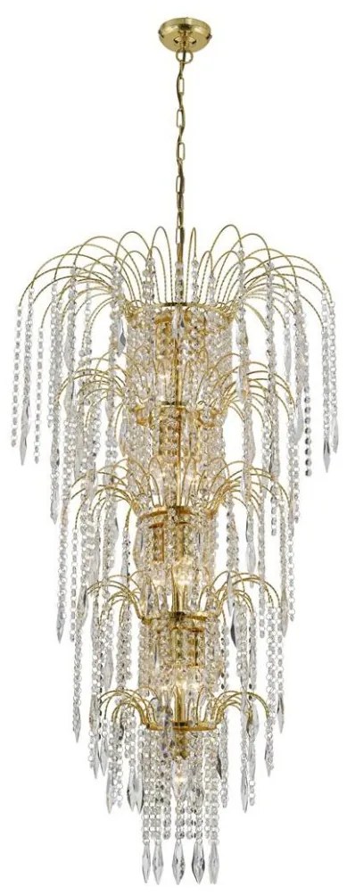 Lustra cristal casa scarii design LUX Waterfall gold 13L