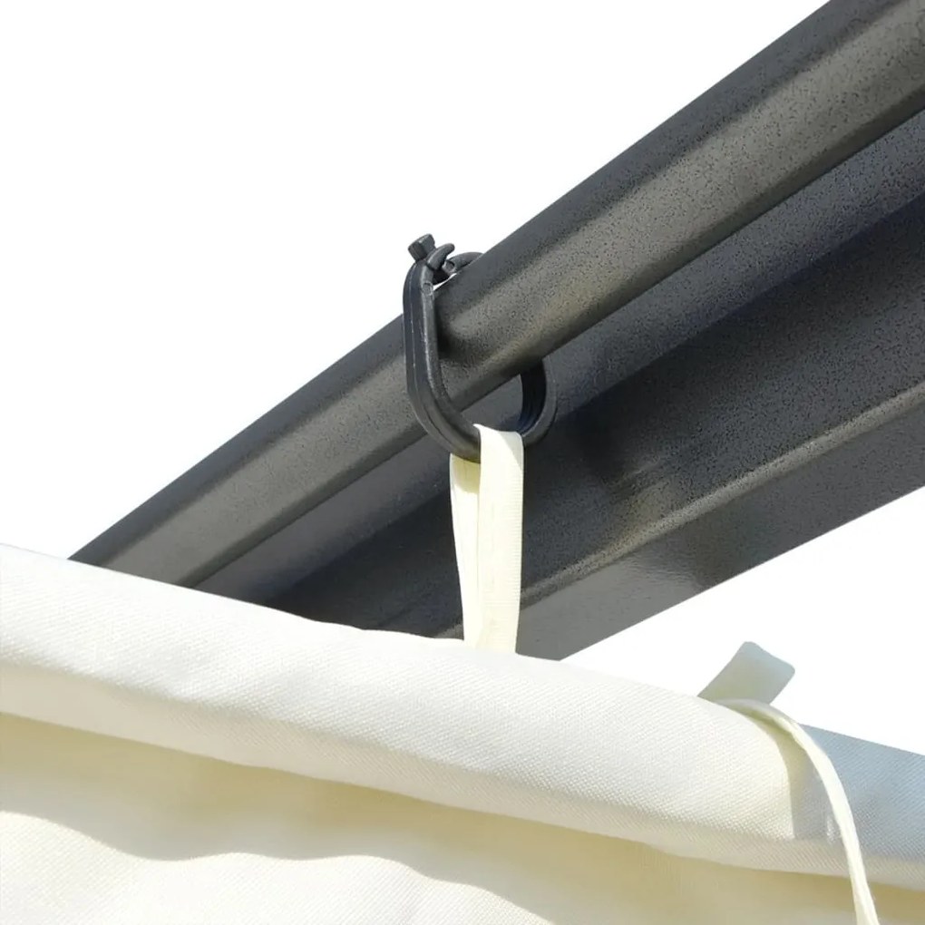 Pergola cu acoperis retractabil, alb crem, 3 x 3 m, otel 1, Crem