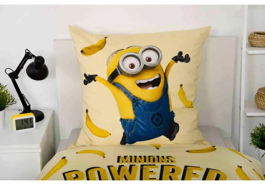 Lenjerie de pat din bumbac Herding Minionii, 135 x200 cm, 80 x 80 cm
