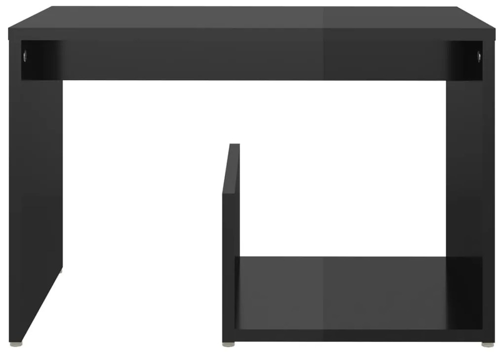 Masa laterala, negru extralucios, 59x36x38 cm, PAL 1, negru foarte lucios