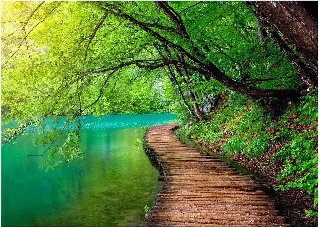 Tablou pe sticlă - Lacurile Plitvice (70x50 cm)