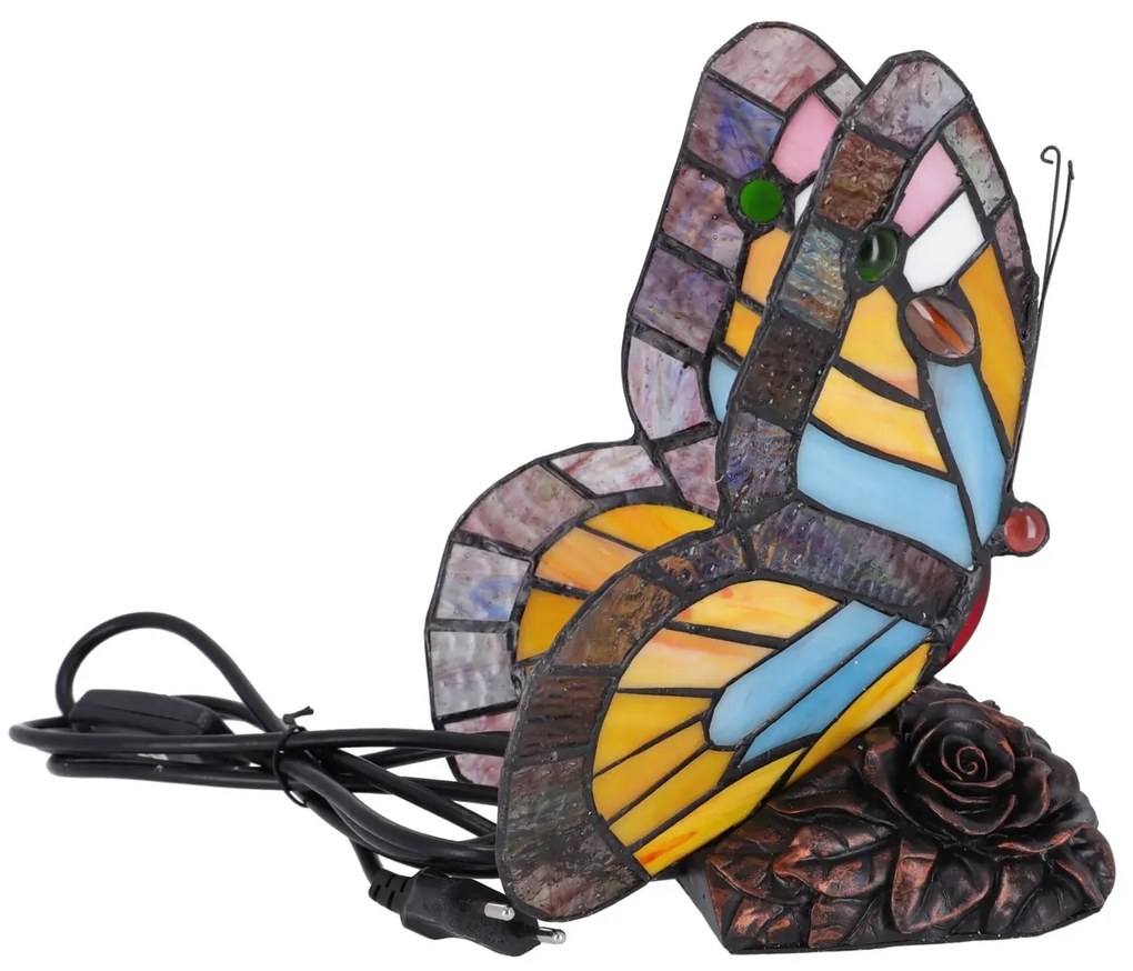 Lampa de masa Tiffany Butterfly h 23 cm