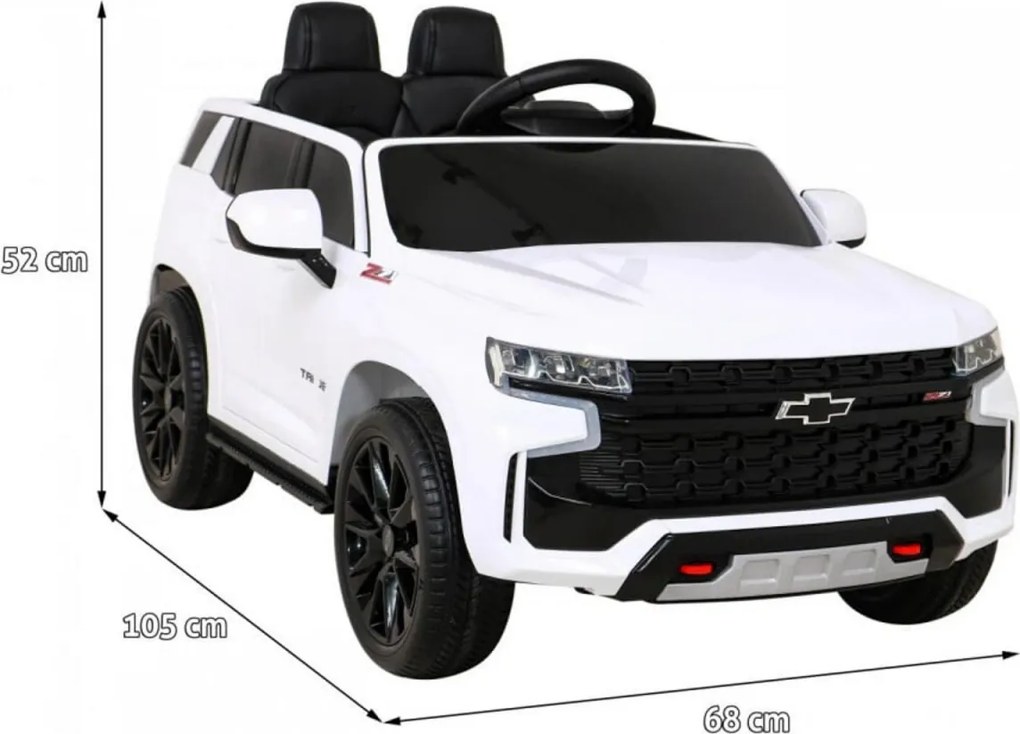 Masinuta Electrica cu acumulator pentru copii NOVOKIDS™ Chevrolet Tahoe SUV, Roti din Cauciuc EVA, Max 25 kg , Usi cu deschidere , 3 Viteze, Lungime