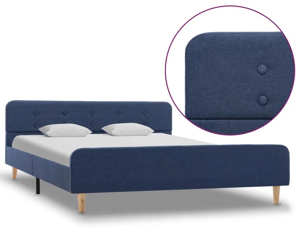 284909 vidaXL Cadru de pat, albastru, 140 x 200 cm, material textil