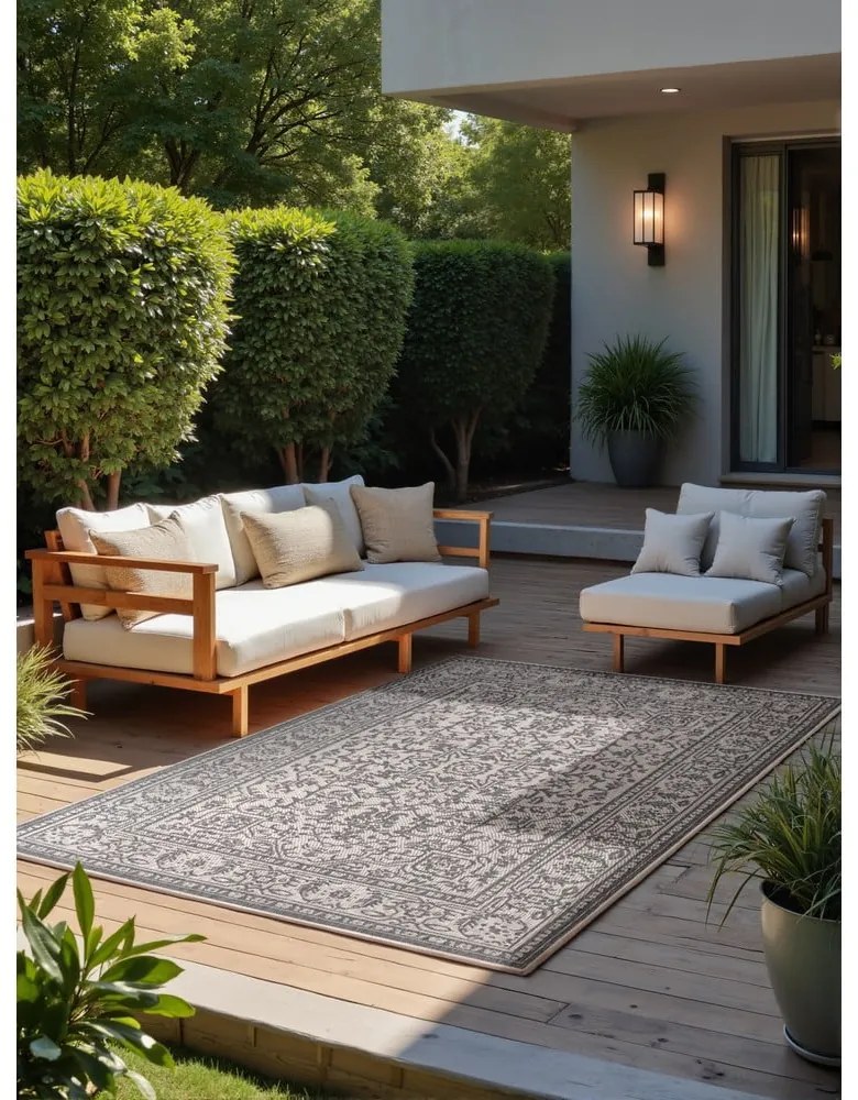 Covor pentru exterior și interior gri/fildeș 120x170 cm Duet Kona – NORTHRUGS