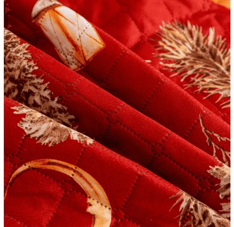 Cuvertura de pat GOLD CHRISTMAS, rosu Dimensiune: 170 x 210 cm