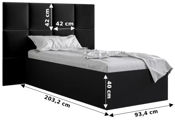 Zondo Pat de o persoană cu tăblie tapițată 90 cm. 1046012