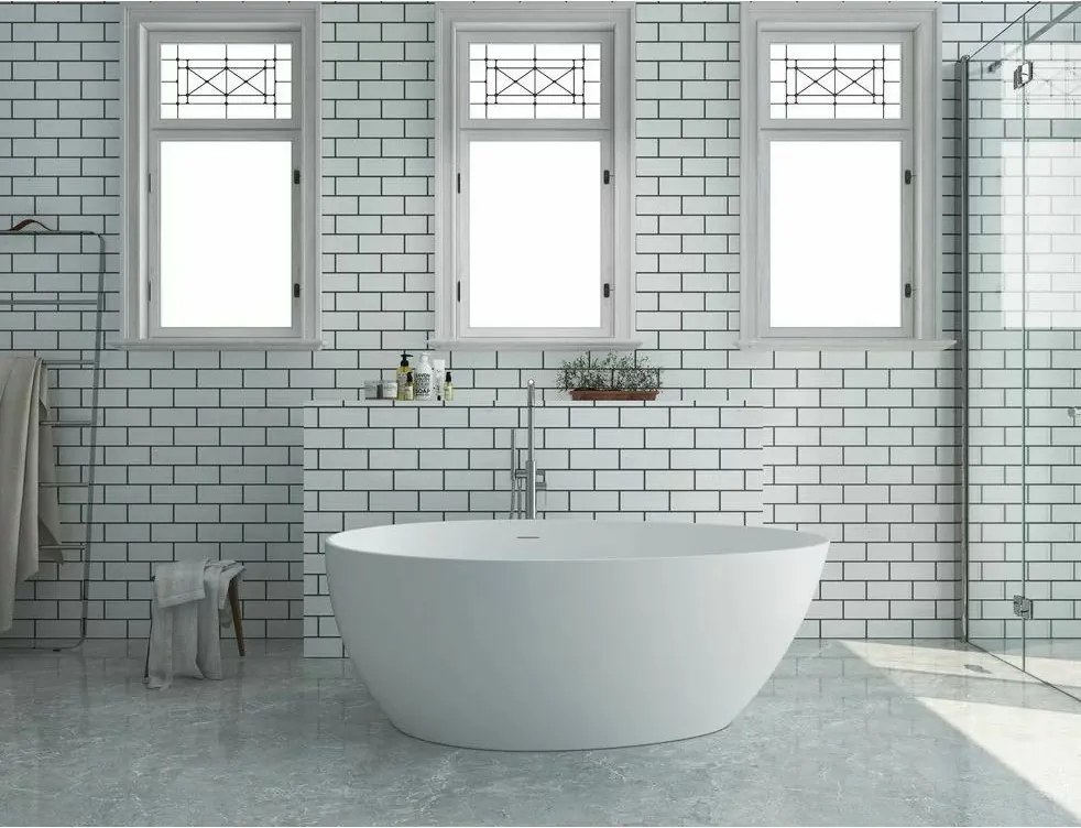 Cada freestanding Rune Agg alb 160x82 cm