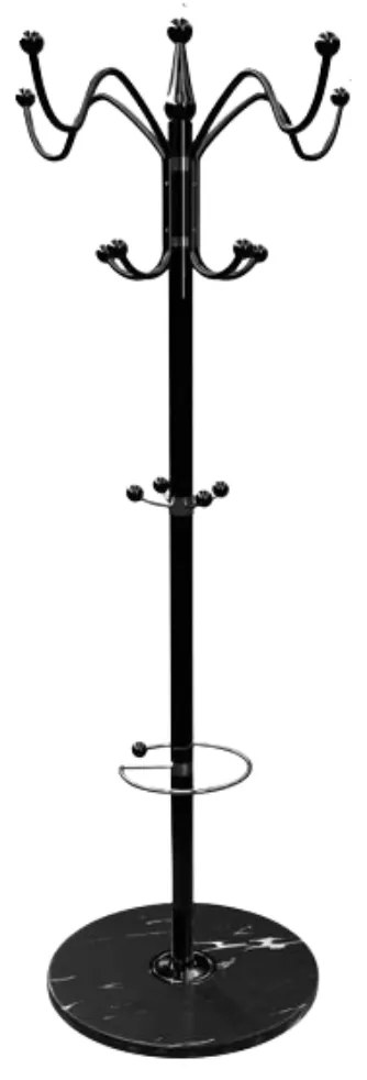 Cuier de podea TENZY cu bază din marmură, 37x173cm, negru Casaria