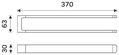 Suport de perete pentru prosoape NIMCO MAC 29098-90 MAYA 37 cm negru mat