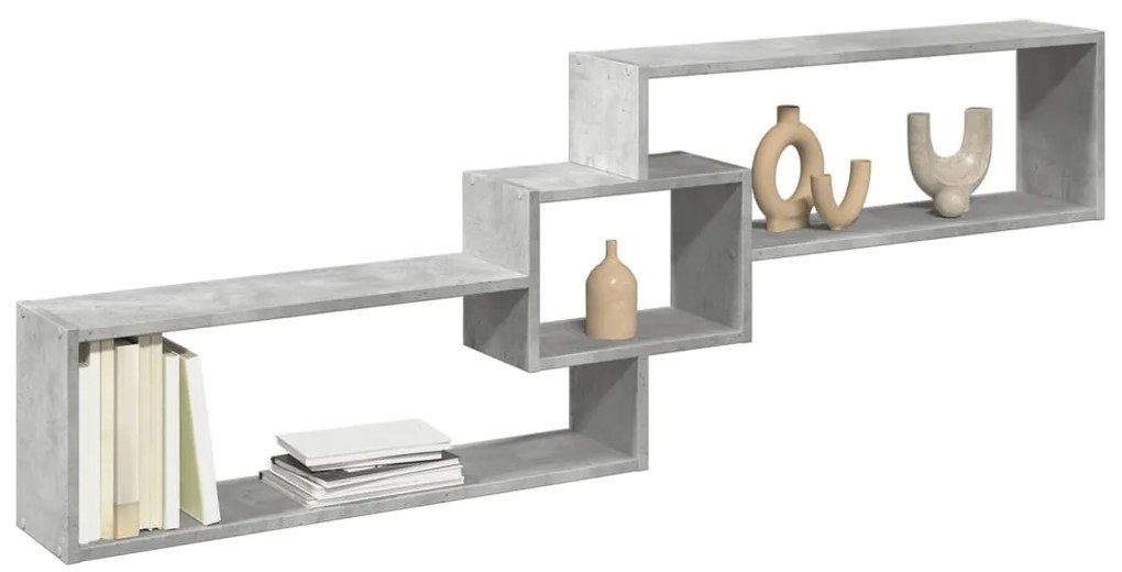 vidaXL Dulap de perete, gri beton, 158x18x53 cm, lemn prelucrat
